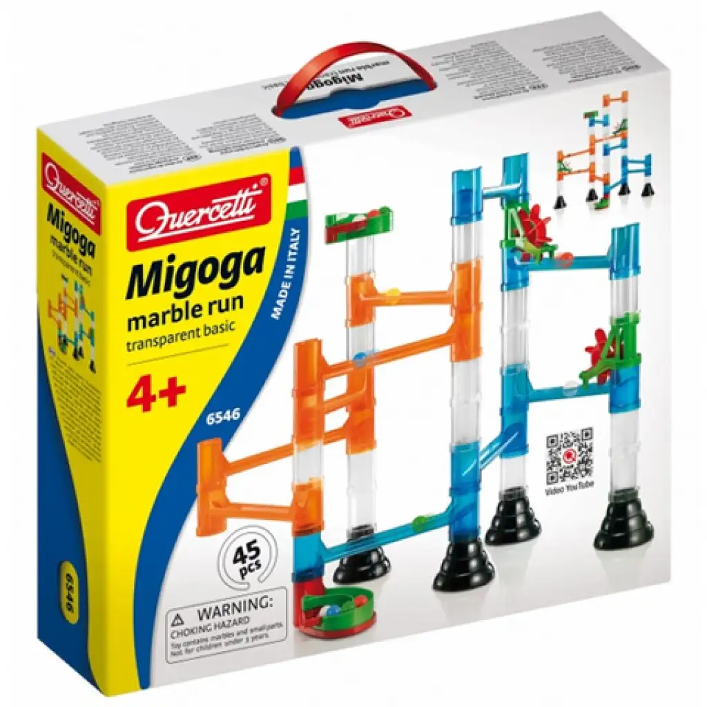 Quercetti: Migoga Átlátszó golyópálya 45db-os
