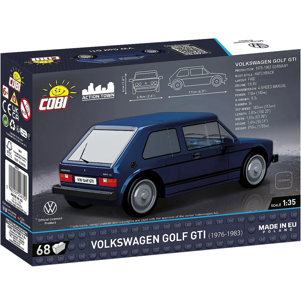 COBI: Volkswagen Golf GTI kék építőjáték (24615) kép 3