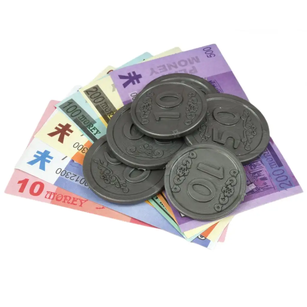 Rózsaszín pénztárgép fénnyel és hanggal, kiegészítőkkel és játékpénzzel 24cm kép 9