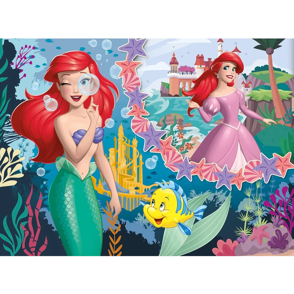 Ariel két világa 2 az 1-ben 48db-os Eco mini puzzle és színező 35x25cm - Lisciani kép 2