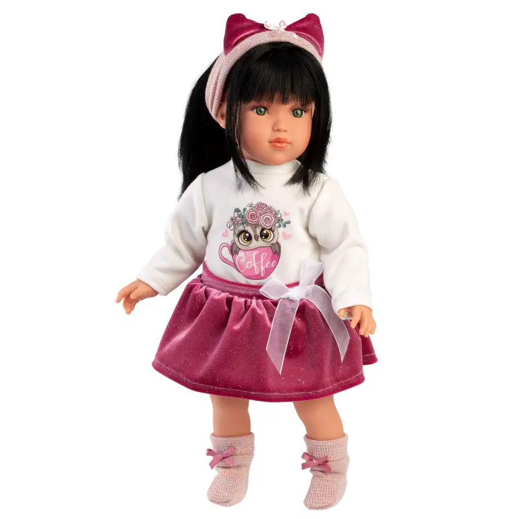 Llorens: Gréta 40cm-es baba bagoly mintás pulóverben