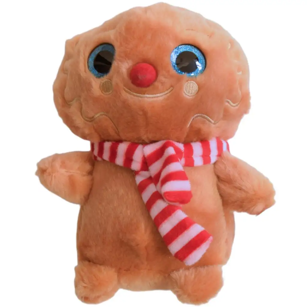 Bagoly plüssfigura csíkos sálban 18cm