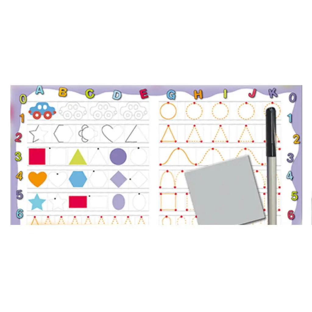 Készségfejlesztő rajztábla letörölhető filccel: Formák - D-Toys kép 2