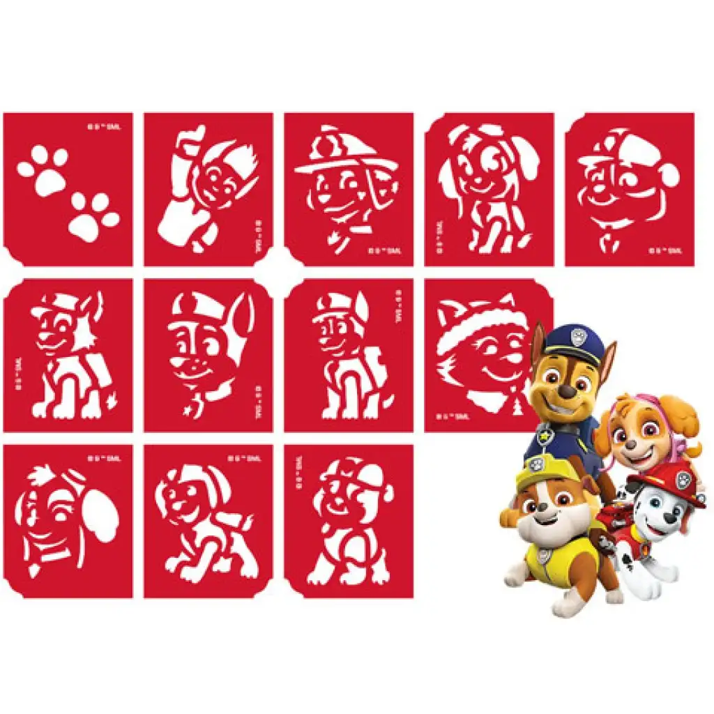 Mancs őrjárat csillámtetoválás sablon szett 12db-os kép 3