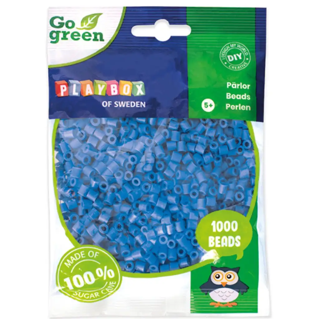 PlayBox: Go Green 5mm-es MIDI vasalható gyöngy 1000db-os kék színben
