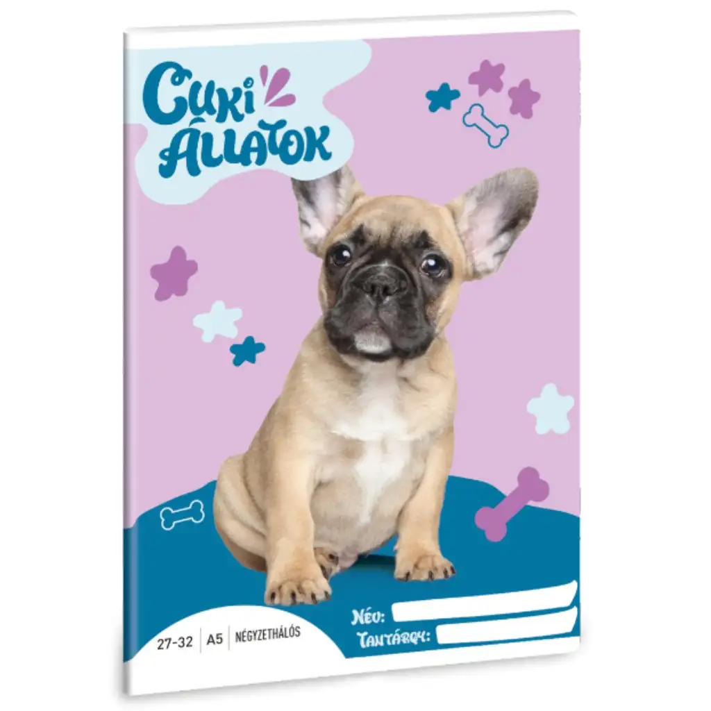 Ars Una: Cuki Állatok - Francia Bulldog kockás füzet A/5 27-32