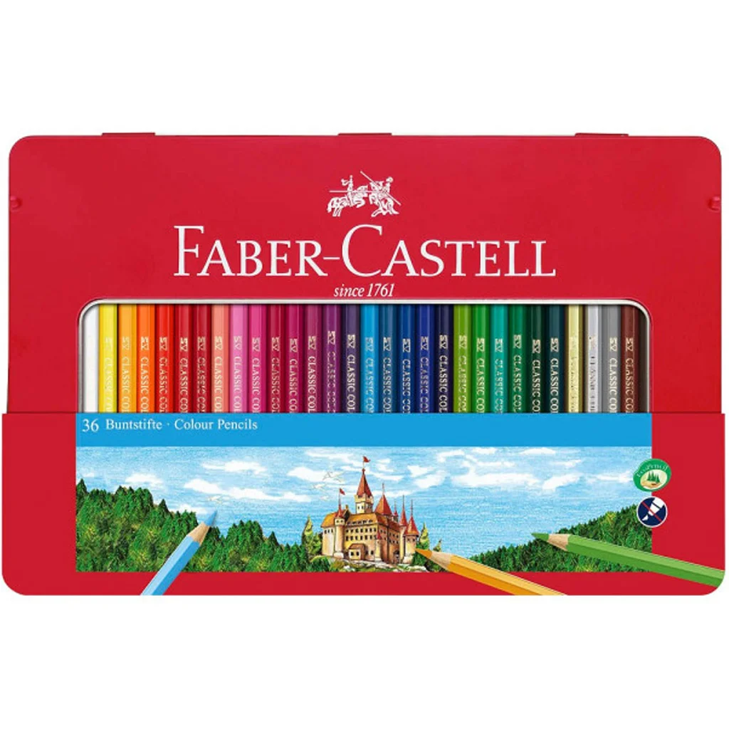 Faber-Castell: Színes ceruza szett fém dobozban 36db-os