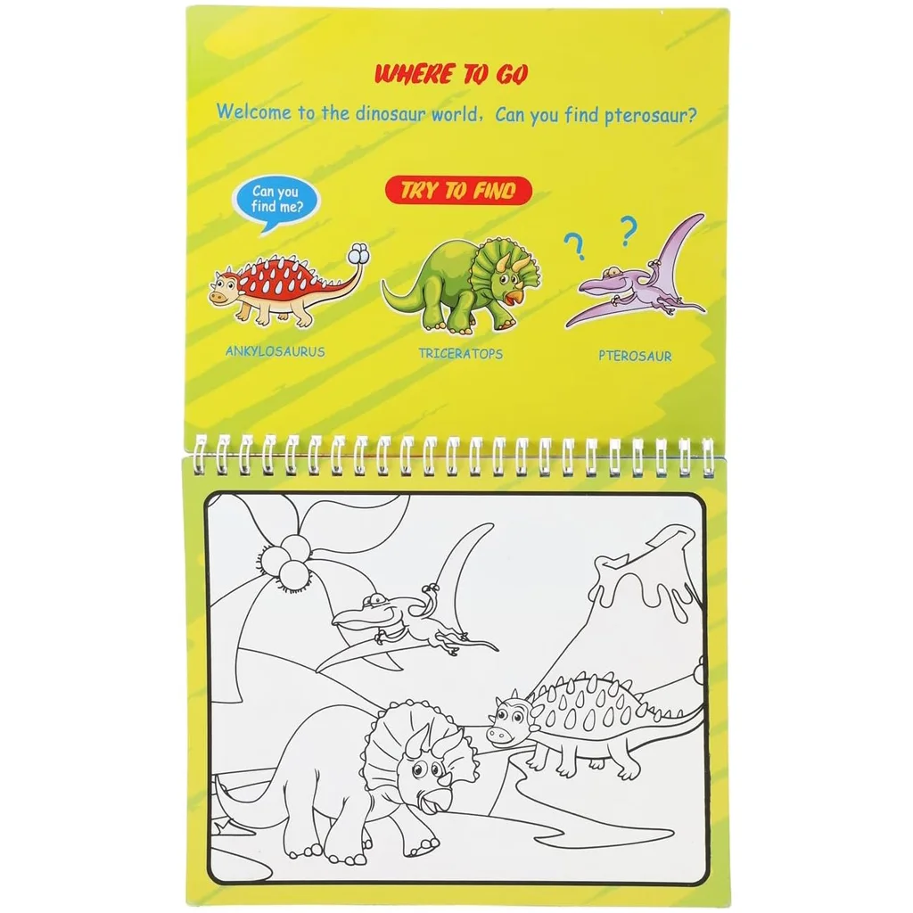 Vízzel színezhető foglalkoztató füzet - Dinók kép 2