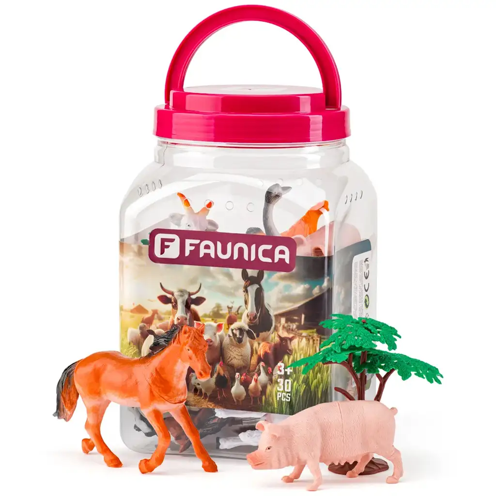 Faunica: Farm állatai játékszett vödörben - Woodyland