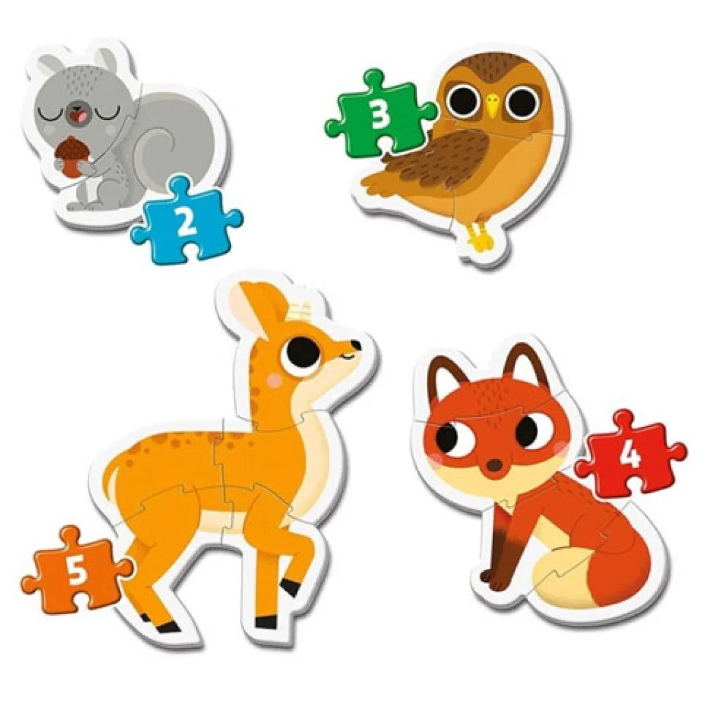 Erdei állatok 4 az 1-ben forma puzzle szett - Clementoni kép 2