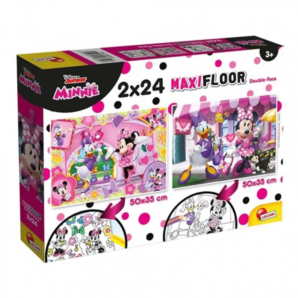 Minnie egér 2 az 1-ben maxi 2x24db-os puzzle és színező 50x35cm - Lisciani