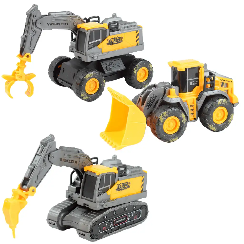 Simulation Vehicle: Munkagép szett sáros kerékkel többféle változatban, 3 db-os kiszerelésben kép 2