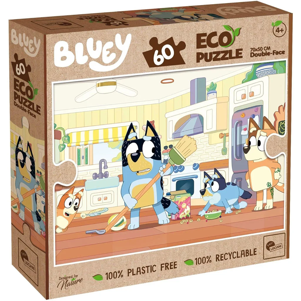 Bluey 2 az 1-ben 60db-os Eco puzzle és színező 70x50cm - Lisciani