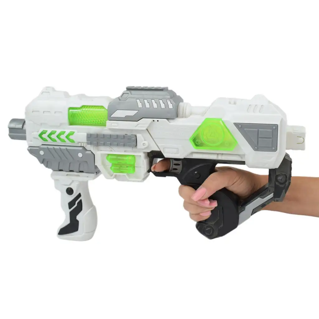 Space Series: Fehér űrfegyver támasztékkal, fénnyel és hanggal 40cm kép 4