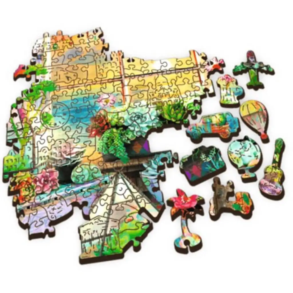 Wood Craft: Tengerparti nyaralóház fa puzzle 500+1db-os - Trefl kép 3