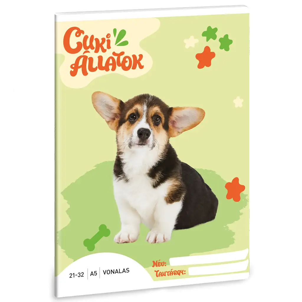 Ars Una: Cuki állatok - Welsh Corgi vonalas füzet A/5