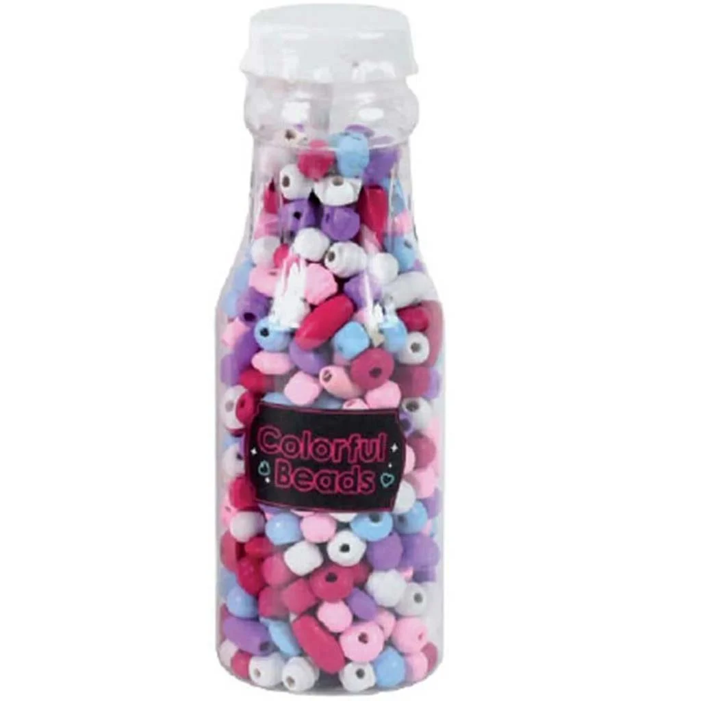 Luna: Színes fűzhető gyöngyök tároló üvegben