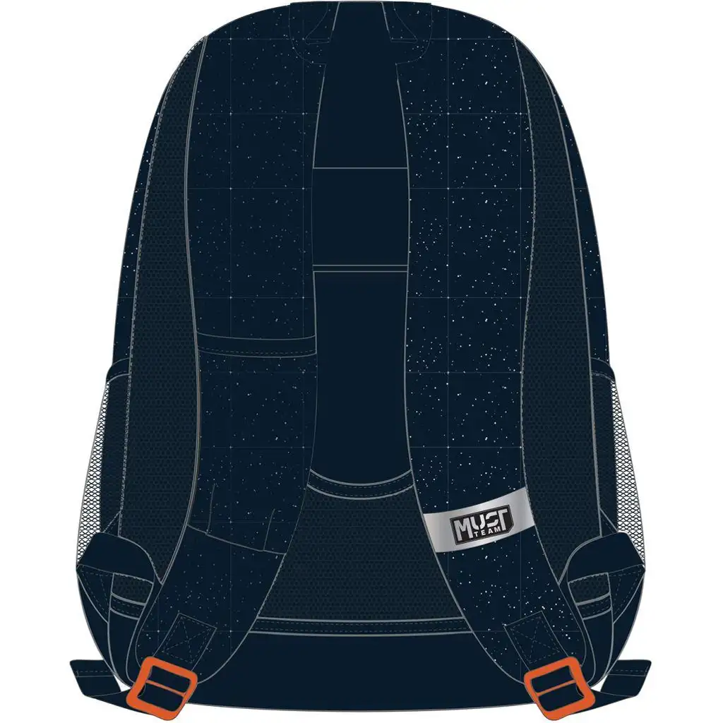 Luna: Must Team űrhajós lekerekített 3 rekeszes iskolatáska, hátizsák 32x18x43cm kép 2