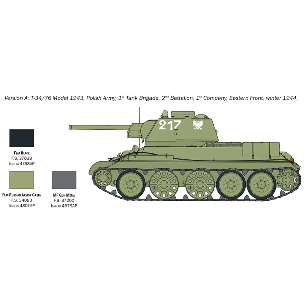 Italeri 1/72 T-34/76 Model 1943 tank makett kép 3