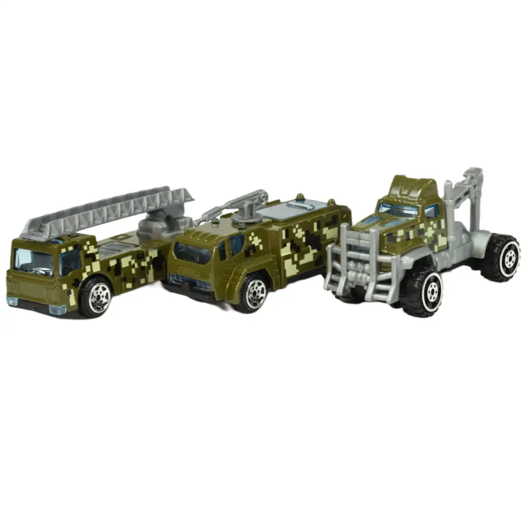 Car Model: Közszolgálati 16db-os mentő, tűzoltó, katonai és munkagép járműszett kép 4