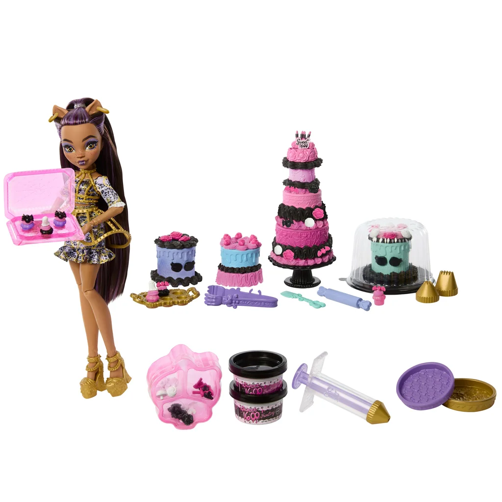 Monster High: Scary Sweet Birthday – Clawdeen Wolf baba tortadíszítő játékszett - Mattel kép 3