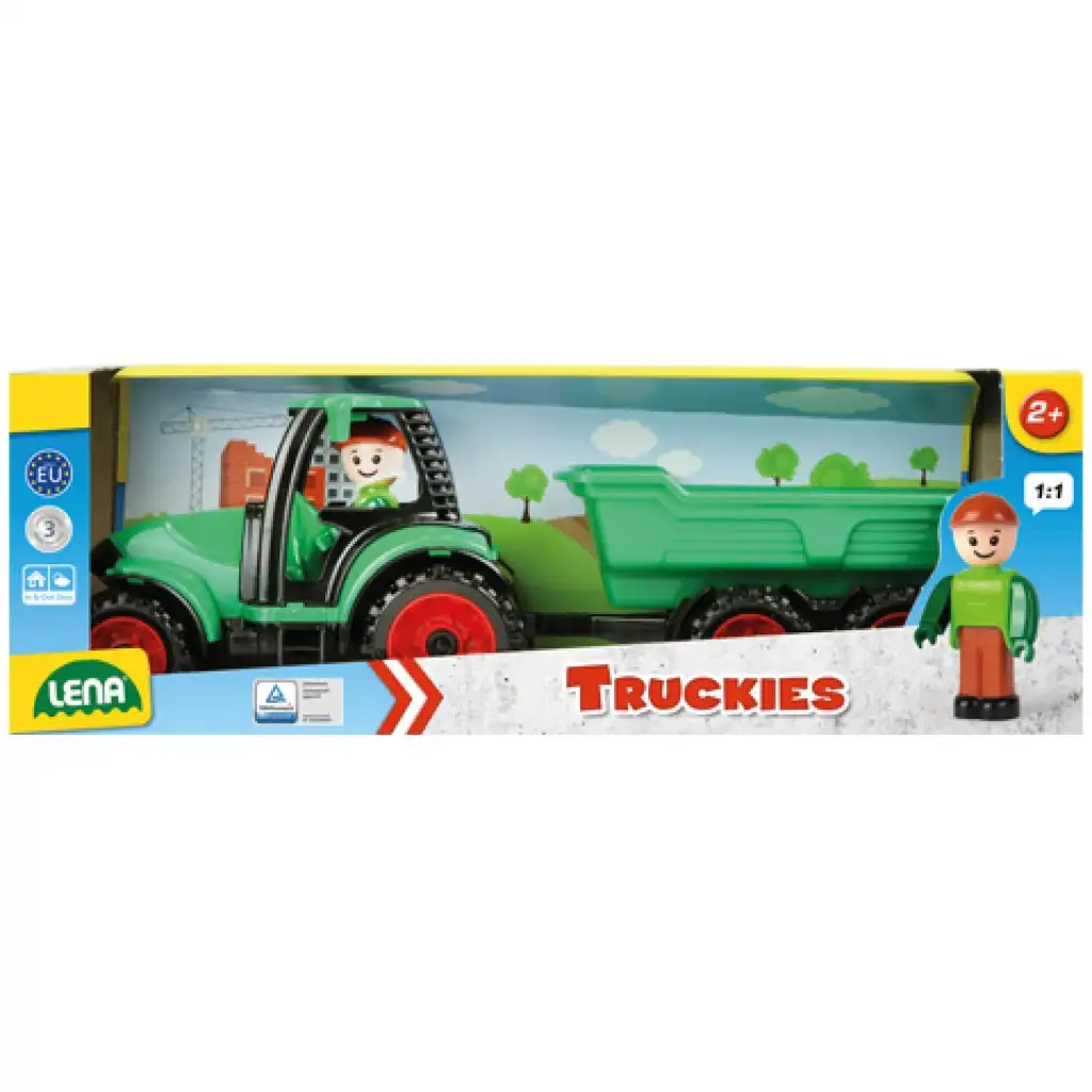LENA: Truckies traktor utánfutóval és figurával 36cm kép 2