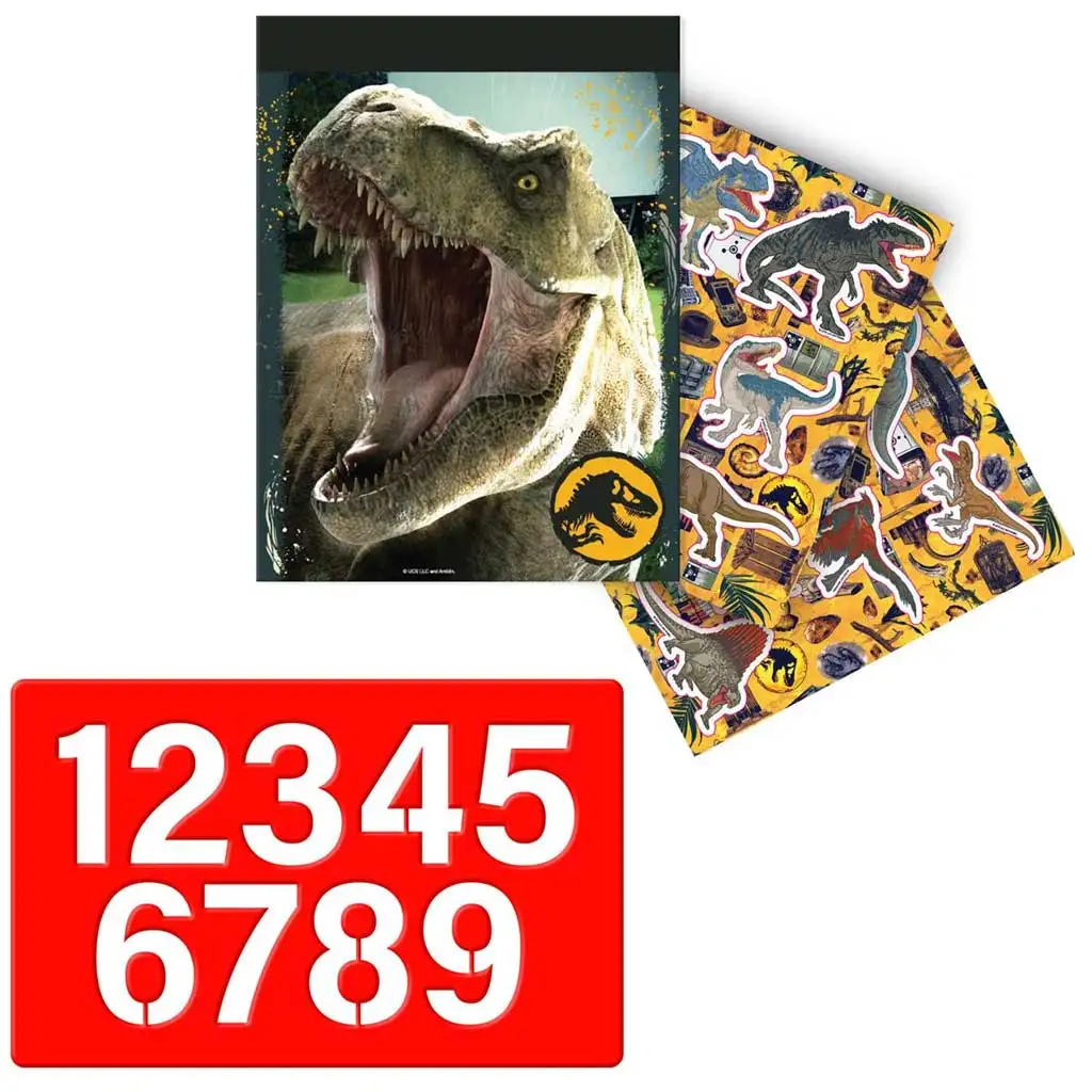 Luna: Jurassic World színező szett sablonnal és matricával 54x47cm kép 3