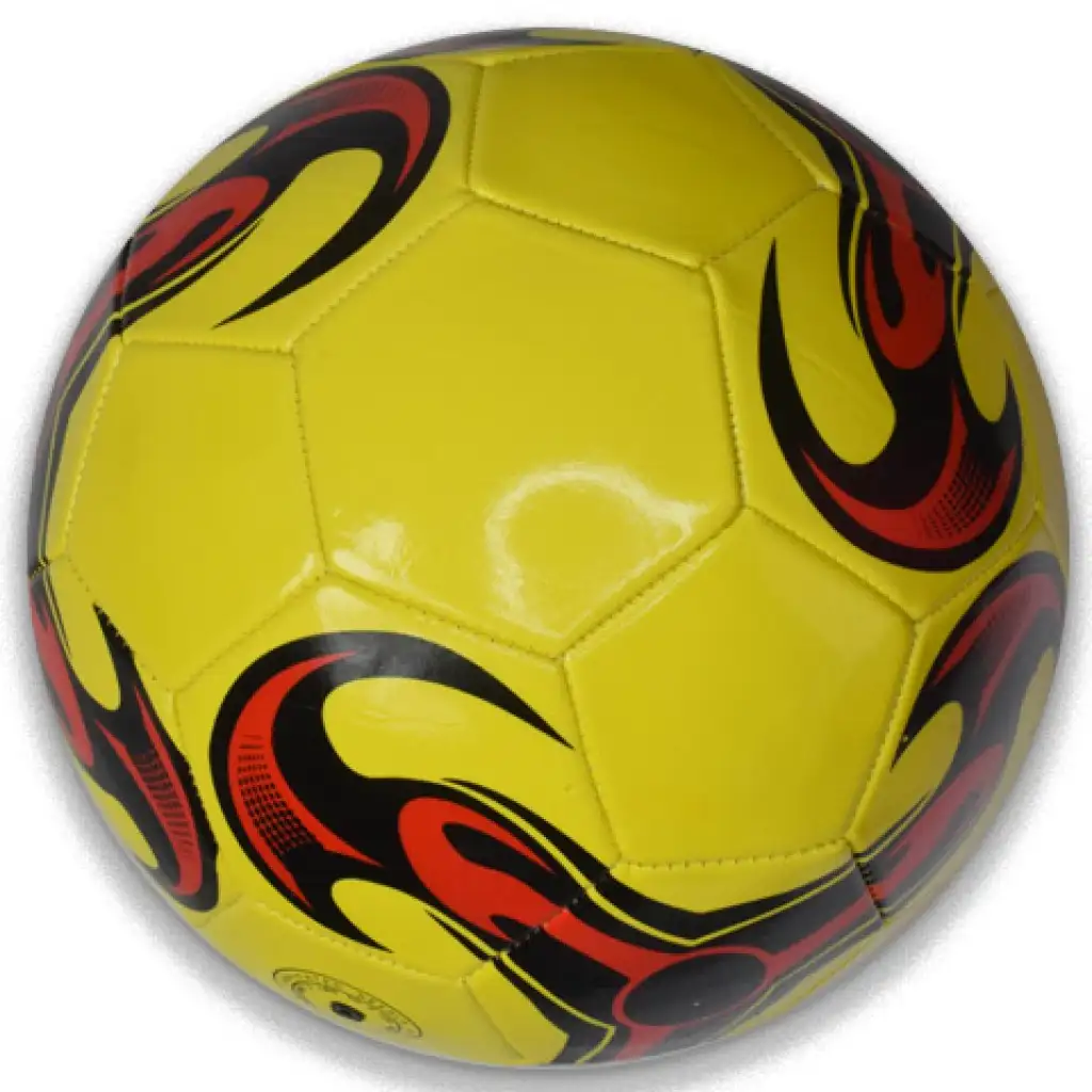 Színes mintás műbőr focilabda többféle változatban 22cm kép 3