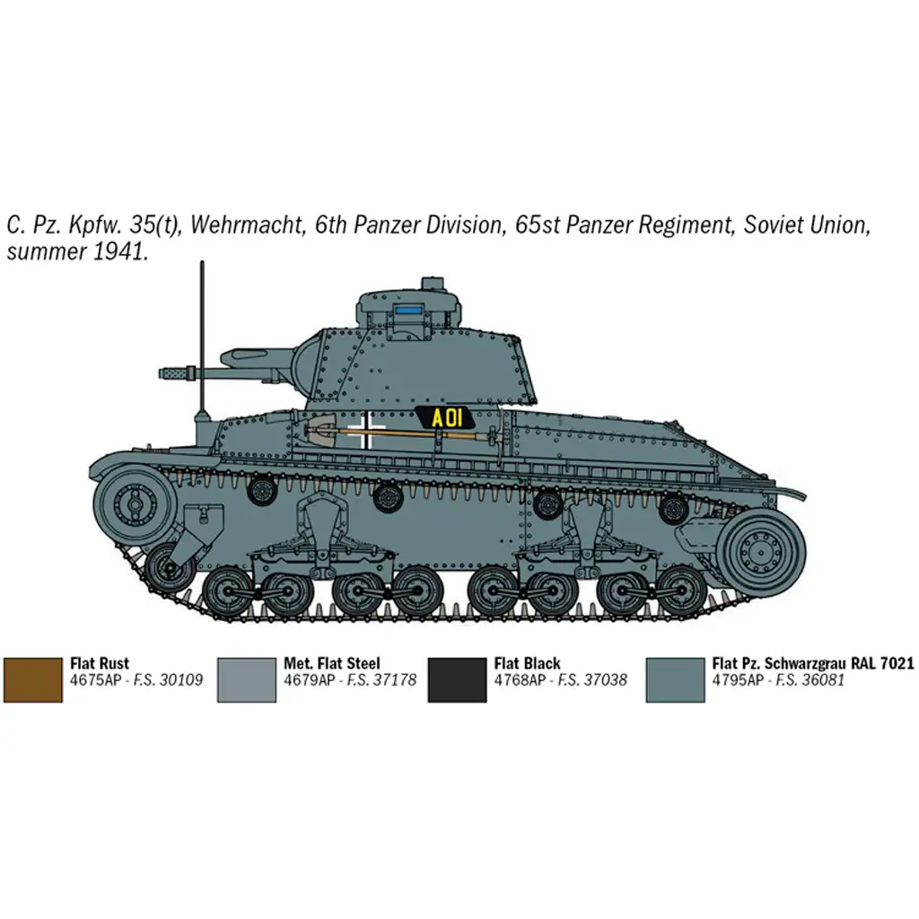 Italeri 1/72 Pz. Kpfw. 35(t) tank makett kép 5