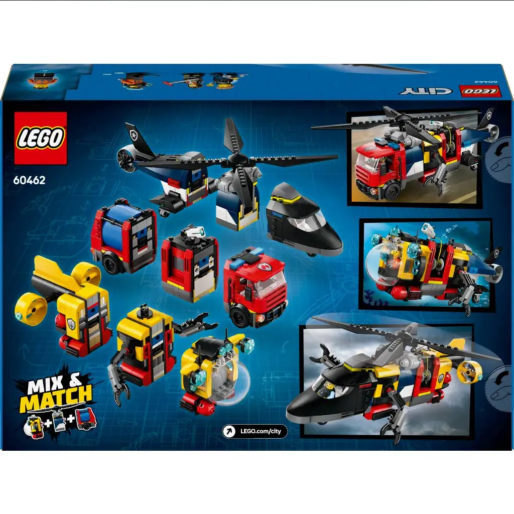 LEGO® City: Helikopter, tűzoltóautó és tengeralattjáró egy csomagban (60462) kép 5