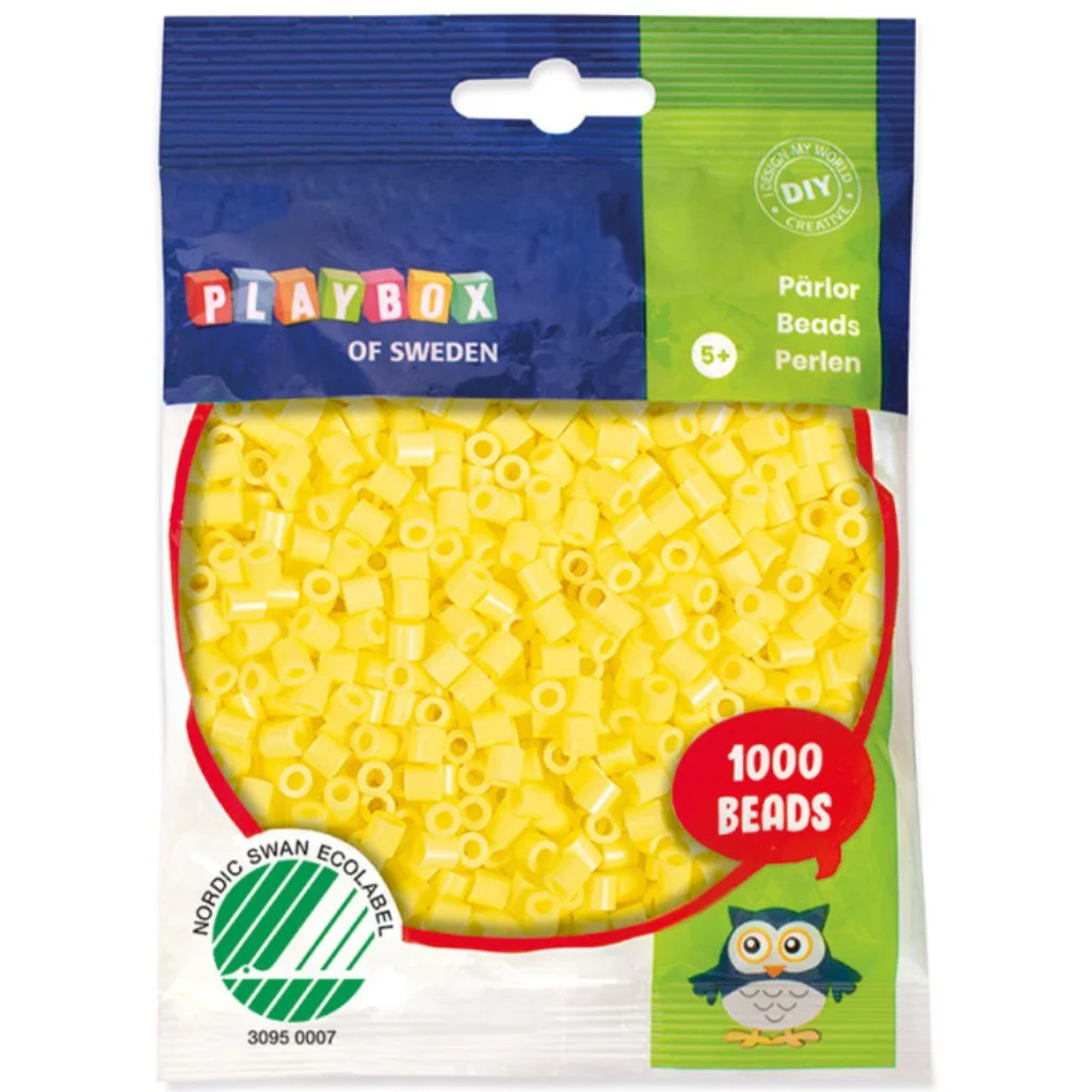 PlayBox: 5mm-es MIDI vasalható gyöngy 1000db-os pasztell sárga színben