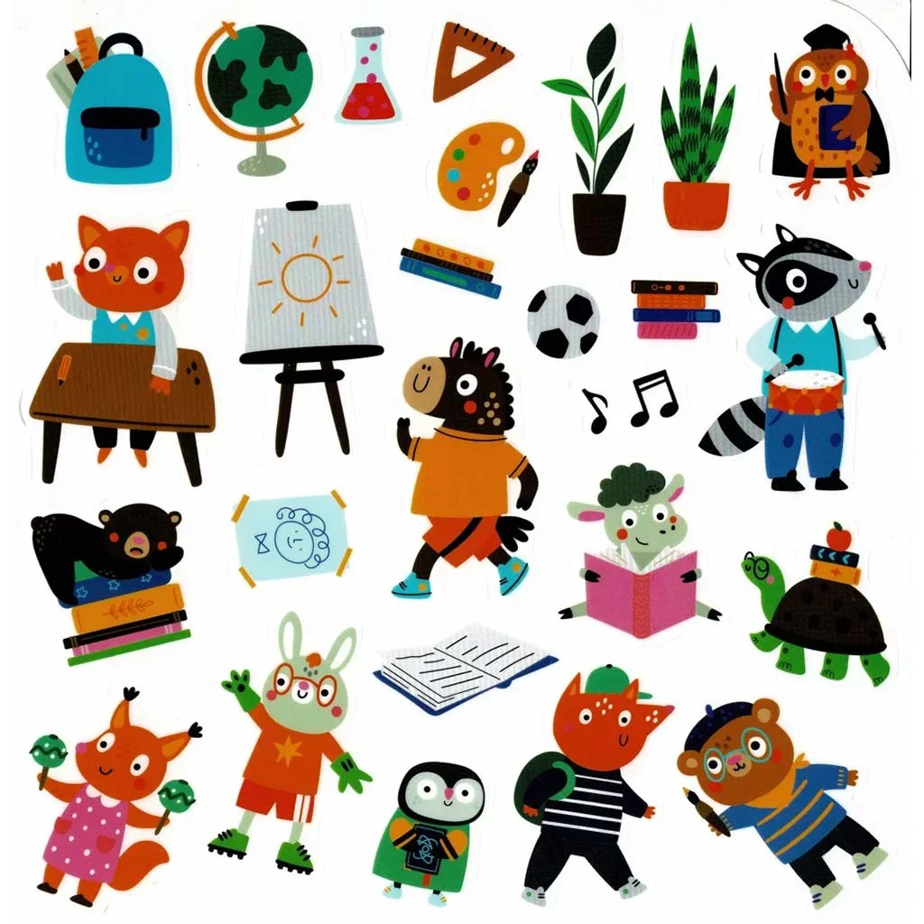 Irány... a suli foglalkoztató könyv újrahasználható matricákkal kép 4