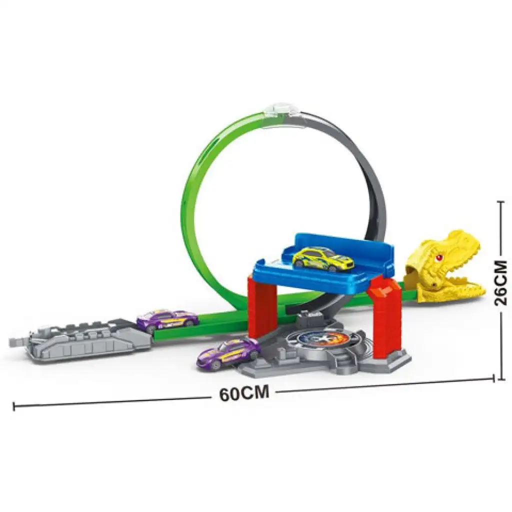 Dinó katapult autópálya szett kisautóval kép 2