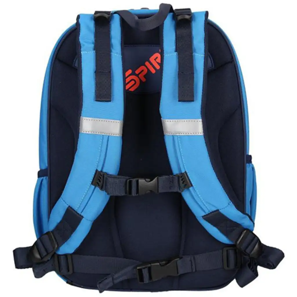 Spirit: Foci mintás kék színű négyrekeszes ergonómikus iskolatáska kép 3