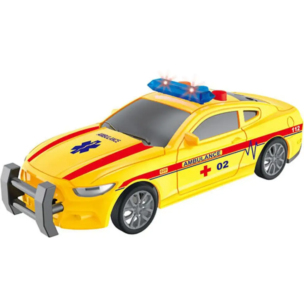 City Rescue mentőautó fénnyel és hanggal sárga kép 2