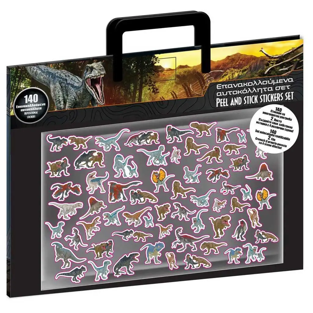 Luna: Jurassic World matrica szett 140db matricával és 4db háttérképpel