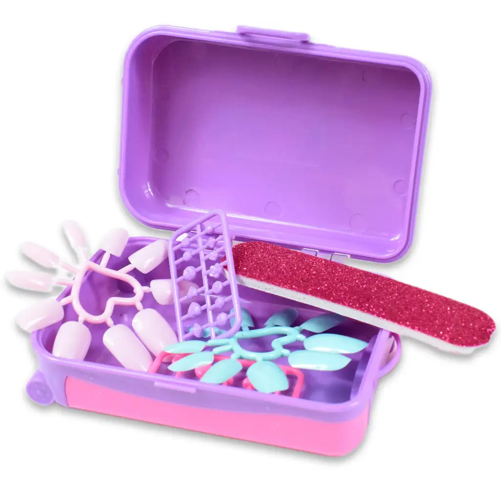 Nail Art: Manikűr szett bőrönddel, körömlakkokkal és kiegészítőkkel kép 2