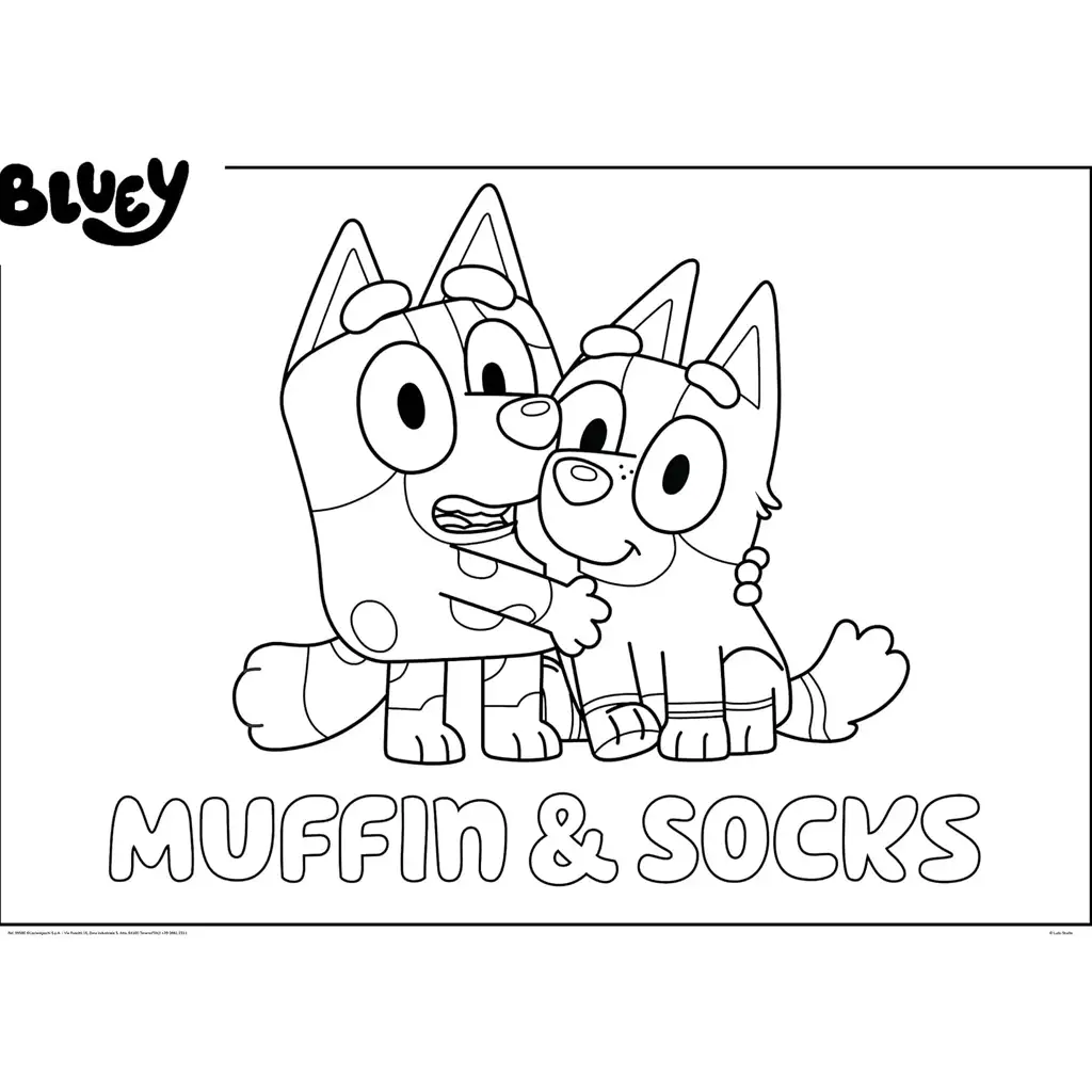 Bluey és barátai 2 az 1-ben 24db-os maxi padló puzzle és színező 35x25cm - Lisciani kép 3