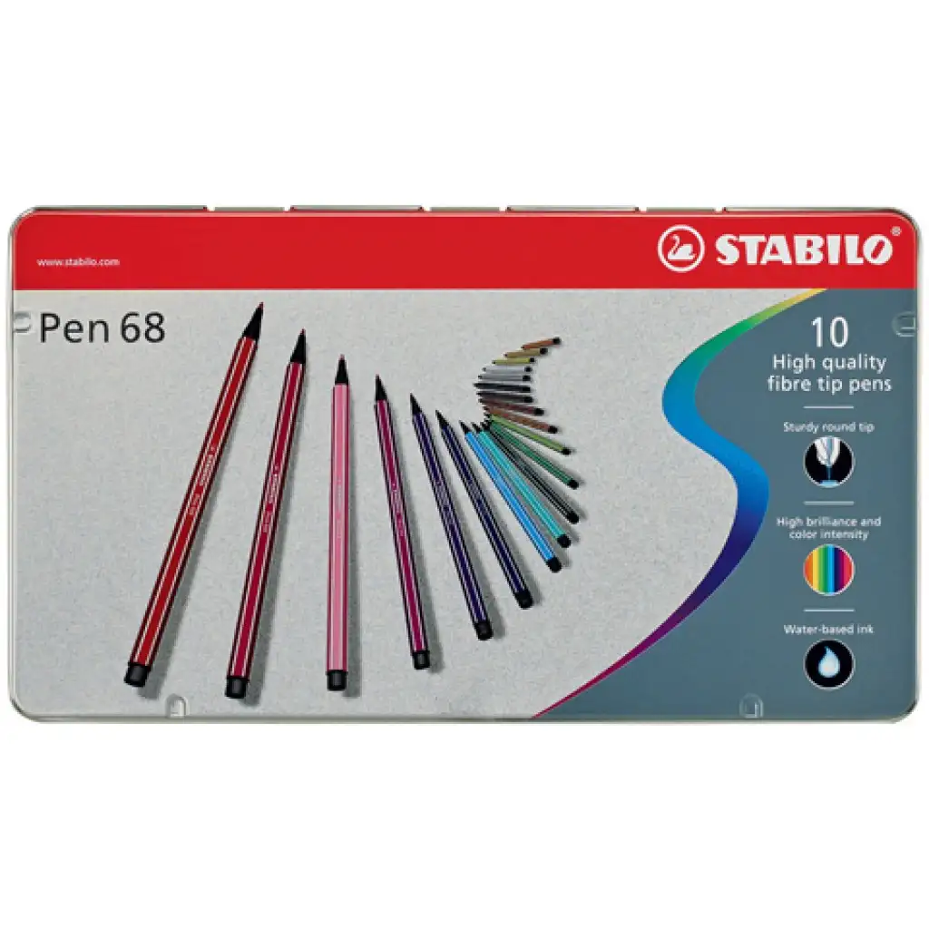 Stabilo: Pen 68 fém dobozos filctoll készlet 10db-os kép 2