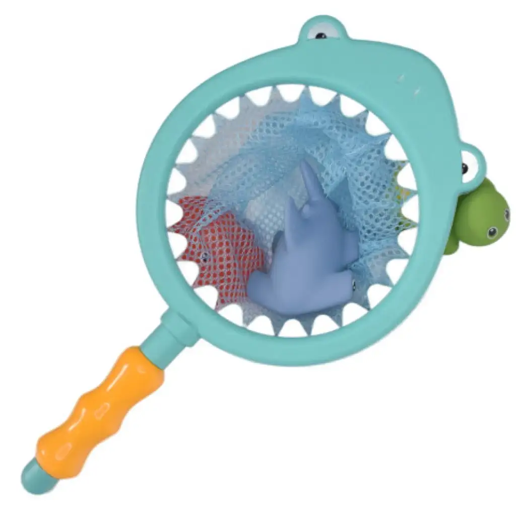 Cápás horgászháló spriccelő állatokkal fürdőjáték szett kép 3