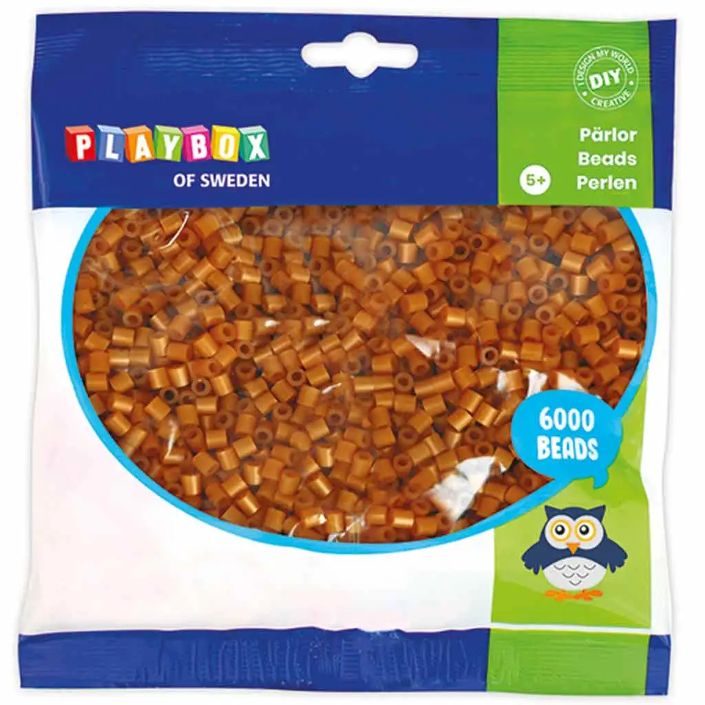 PlayBox: 5mm-es MIDI réz színű vasalható gyöngy 6000db-os csomag