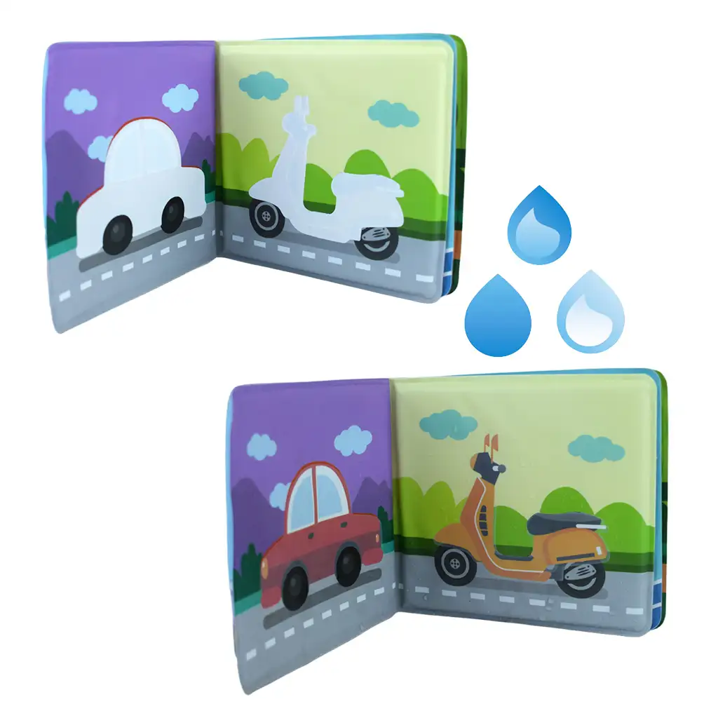 Baby Book: Járművek puha pancsoló könyv 14x13cm kép 3