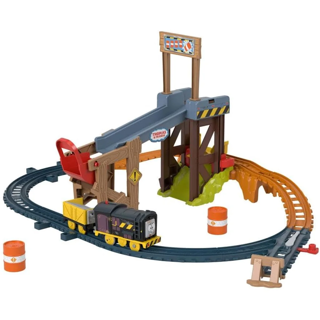 Fisher-Price: Thomas és barátai Diesel Lift & Load építkezési vasúti pályaszett motorizált vonattal - Mattel kép 2