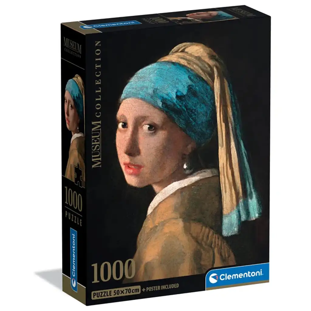 Museum Collection: Johannes Vermeer - Leány gyöngy fülbevalóval 1000 db-os puzzle poszterrel - Clementoni