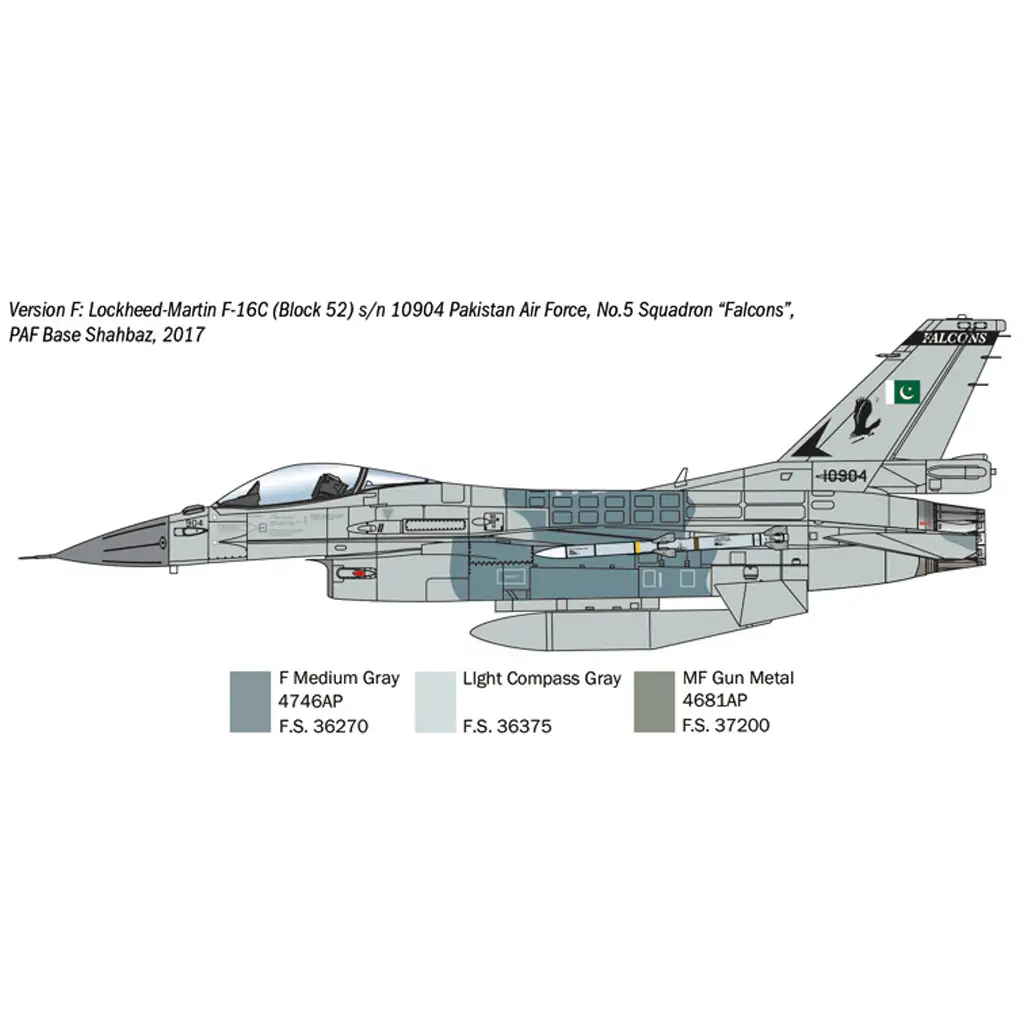 Italeri 1/48 F-16C Fighting Falcon vadászrepülőgép makett kép 5