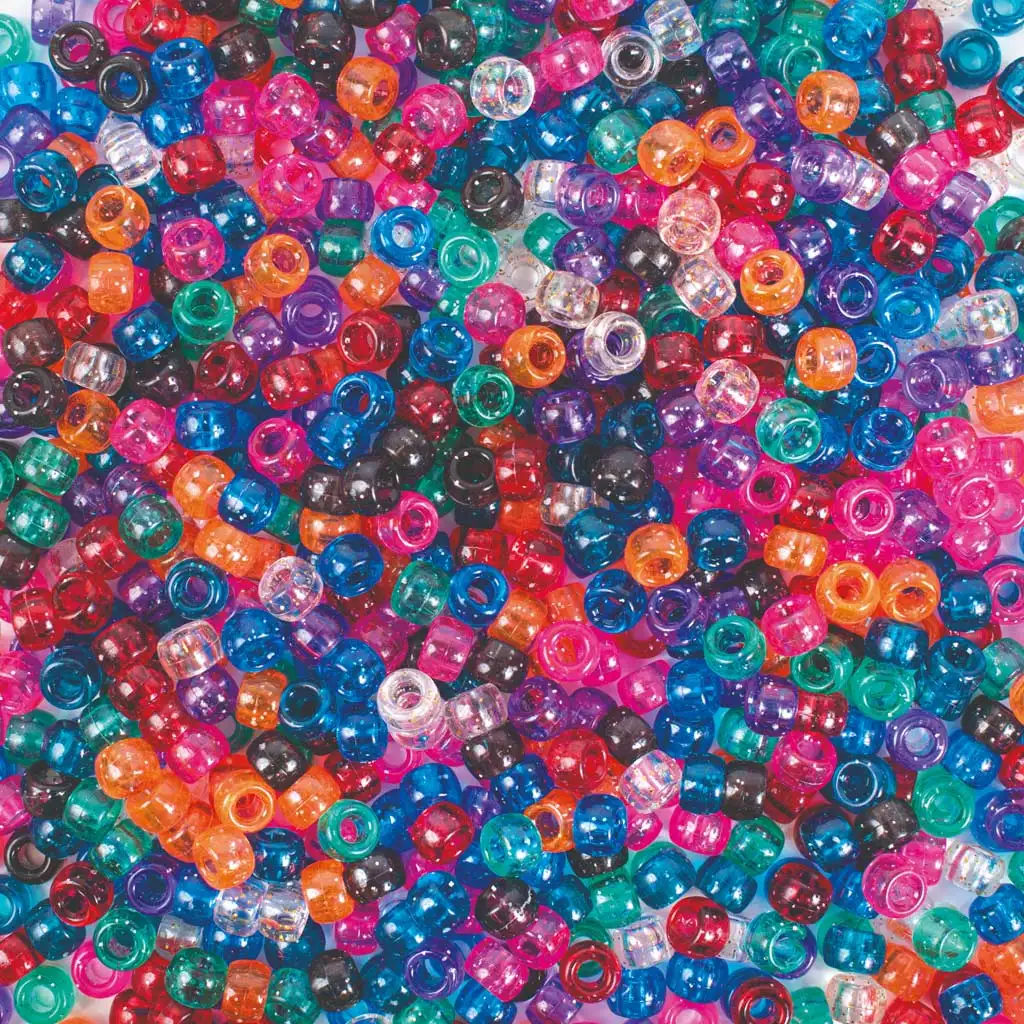 PlayBox: Átlátszó színes glitteres gyöngy szett 1000 db-os