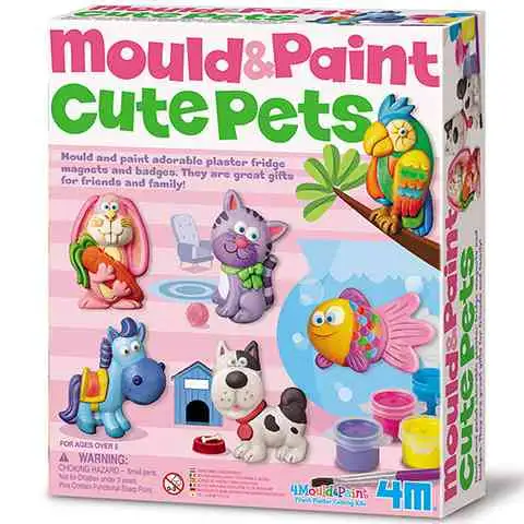 Vidám állatok gipsz hűtőmágnes képkészítő készlet