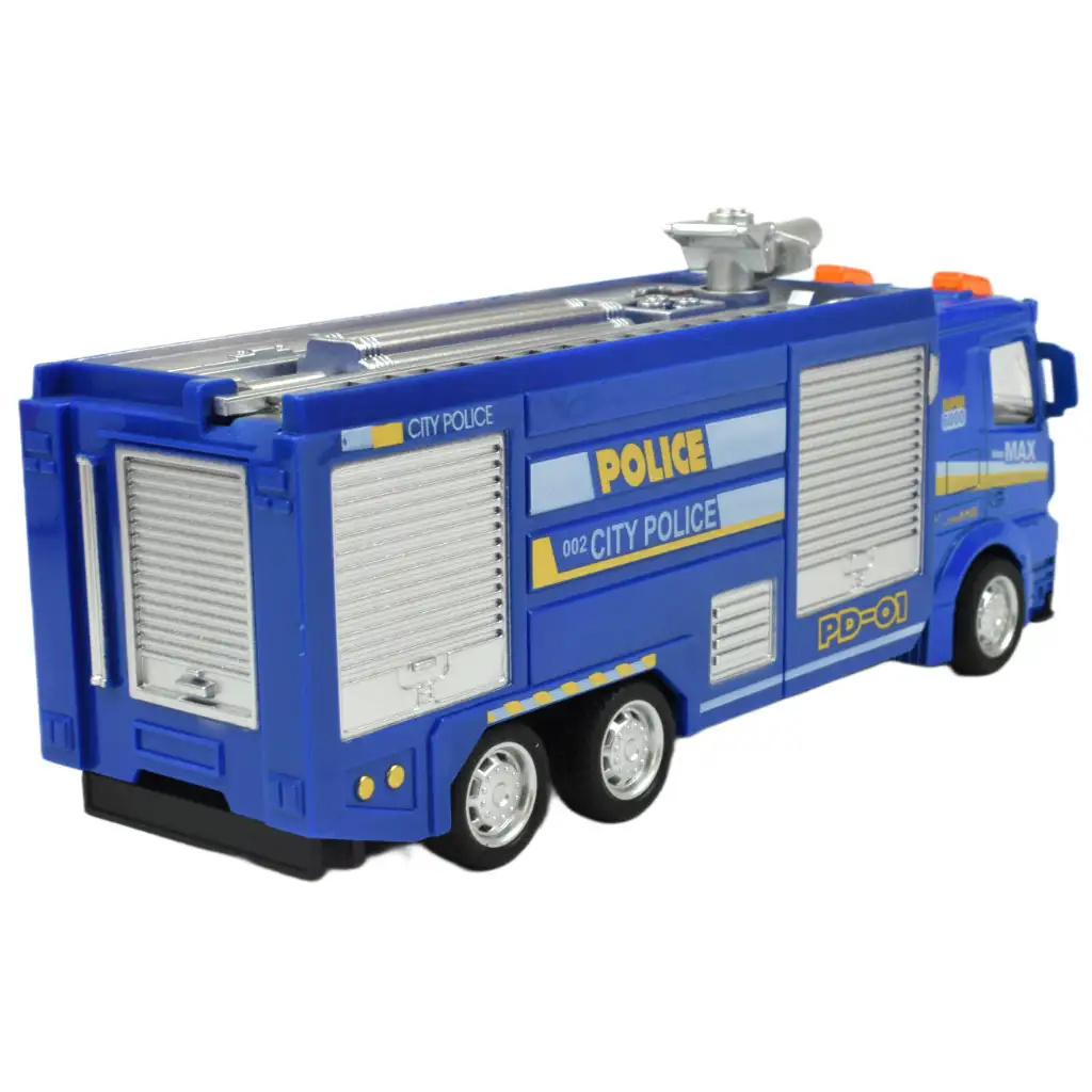 Police Set: Lendkerekes rendőrségi teherautó fénnyel és hanggal többféle változatban 19cm 1db kép 10