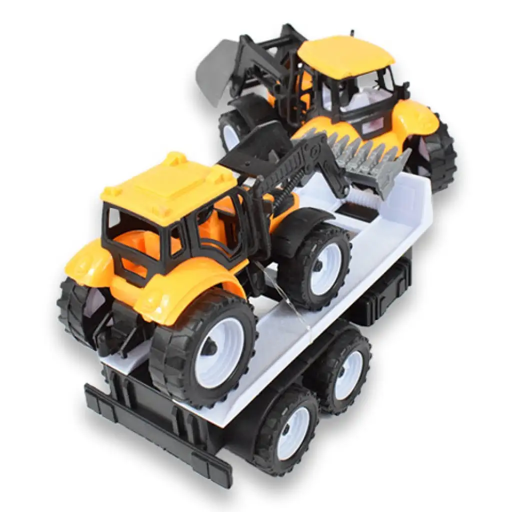 Engineering Truck: 2 részes traktor szett trélerrel és munkagéppel 46cm kép 4