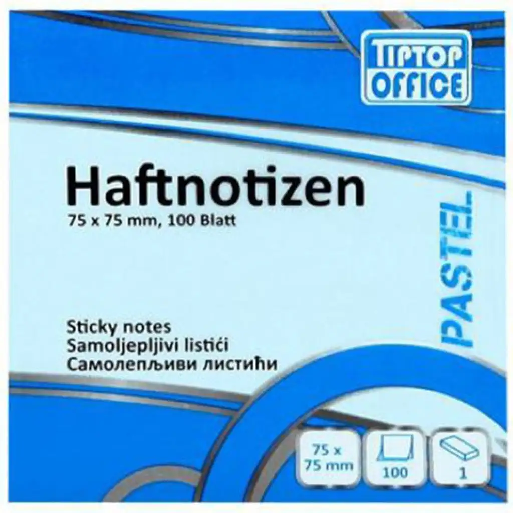 Spirit: Pasztell kék öntapadós jegyzettömb 100lapos, 75x75mm